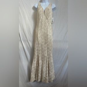 Bailey blue gold sequin gown Size M